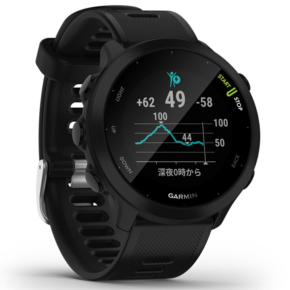 GPSランニングウォッチ ガーミン GARMIN ForeAthlete 55 Black （010-02562-40） スマートウォッチ マラソン 水泳 トレッドミルラン ピラティス ヨガ 心拍計 加速度計 睡眠計 健康管理 - 画像 (12)