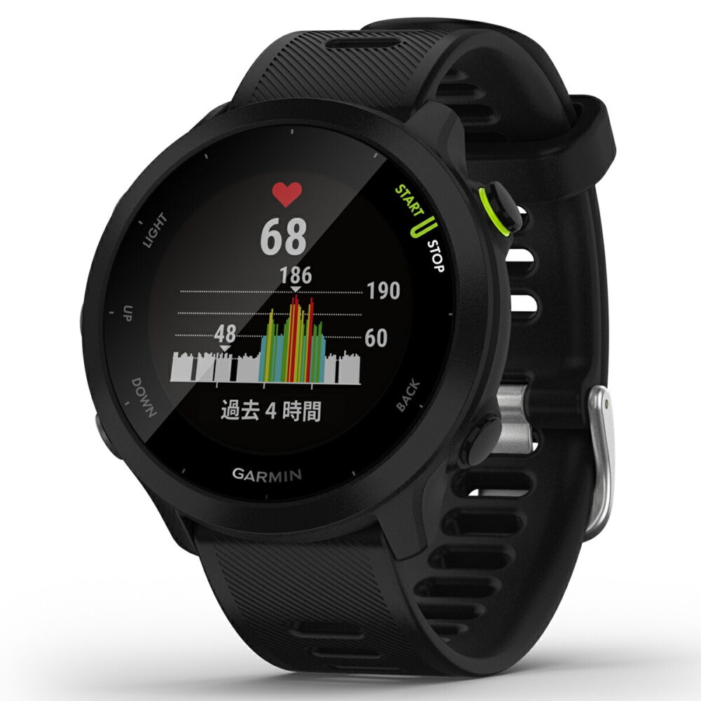 GPSランニングウォッチ ガーミン GARMIN ForeAthlete 55 Black （010-02562-40） スマートウォッチ マラソン 水泳 トレッドミルラン ピラティス ヨガ 心拍計 加速度計 睡眠計 健康管理 - 画像 (4)