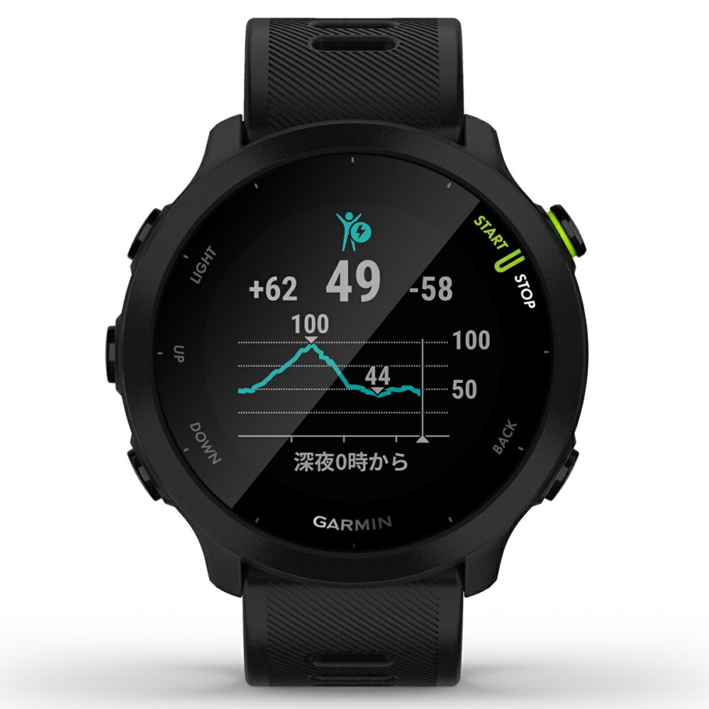 GPSランニングウォッチ ガーミン GARMIN ForeAthlete 55 Black （010-02562-40） スマートウォッチ マラソン 水泳 トレッドミルラン ピラティス ヨガ 心拍計 加速度計 睡眠計 健康管理 - 画像 (8)