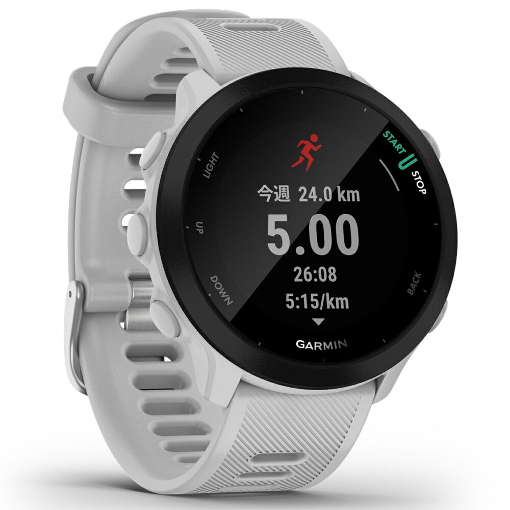 GPSランニングウォッチ ガーミン GARMIN ForeAthlete 55 White （010-02562-41） スマートウォッチ マラソン 水泳 トレッドミルラン ピラティス ヨガ 心拍計 加速度計 睡眠計 健康管理 - 画像 (12)