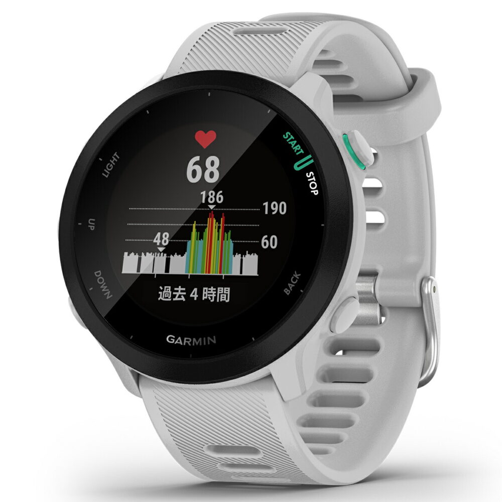 GPSランニングウォッチ ガーミン GARMIN ForeAthlete 55 White （010-02562-41） スマートウォッチ マラソン 水泳 トレッドミルラン ピラティス ヨガ 心拍計 加速度計 睡眠計 健康管理 - 画像 (4)