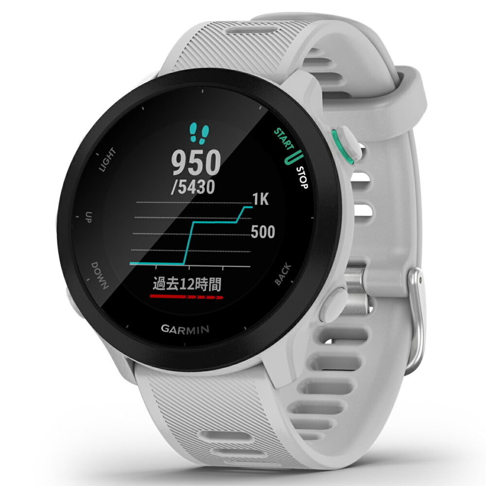 GPSランニングウォッチ ガーミン GARMIN ForeAthlete 55 White （010-02562-41） スマートウォッチ マラソン 水泳 トレッドミルラン ピラティス ヨガ 心拍計 加速度計 睡眠計 健康管理 - 画像 (5)