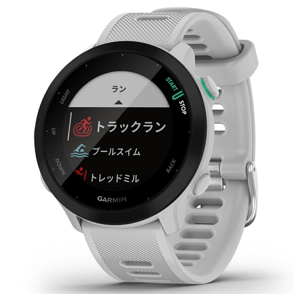 GPSランニングウォッチ ガーミン GARMIN ForeAthlete 55 White （010-02562-41） スマートウォッチ マラソン 水泳 トレッドミルラン ピラティス ヨガ 心拍計 加速度計 睡眠計 健康管理 - 画像 (7)