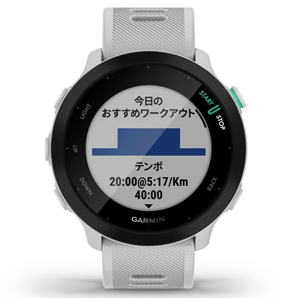 GPSランニングウォッチ ガーミン GARMIN ForeAthlete 55 White （010-02562-41） スマートウォッチ マラソン 水泳 トレッドミルラン ピラティス ヨガ 心拍計 加速度計 睡眠計 健康管理 - 画像 (9)