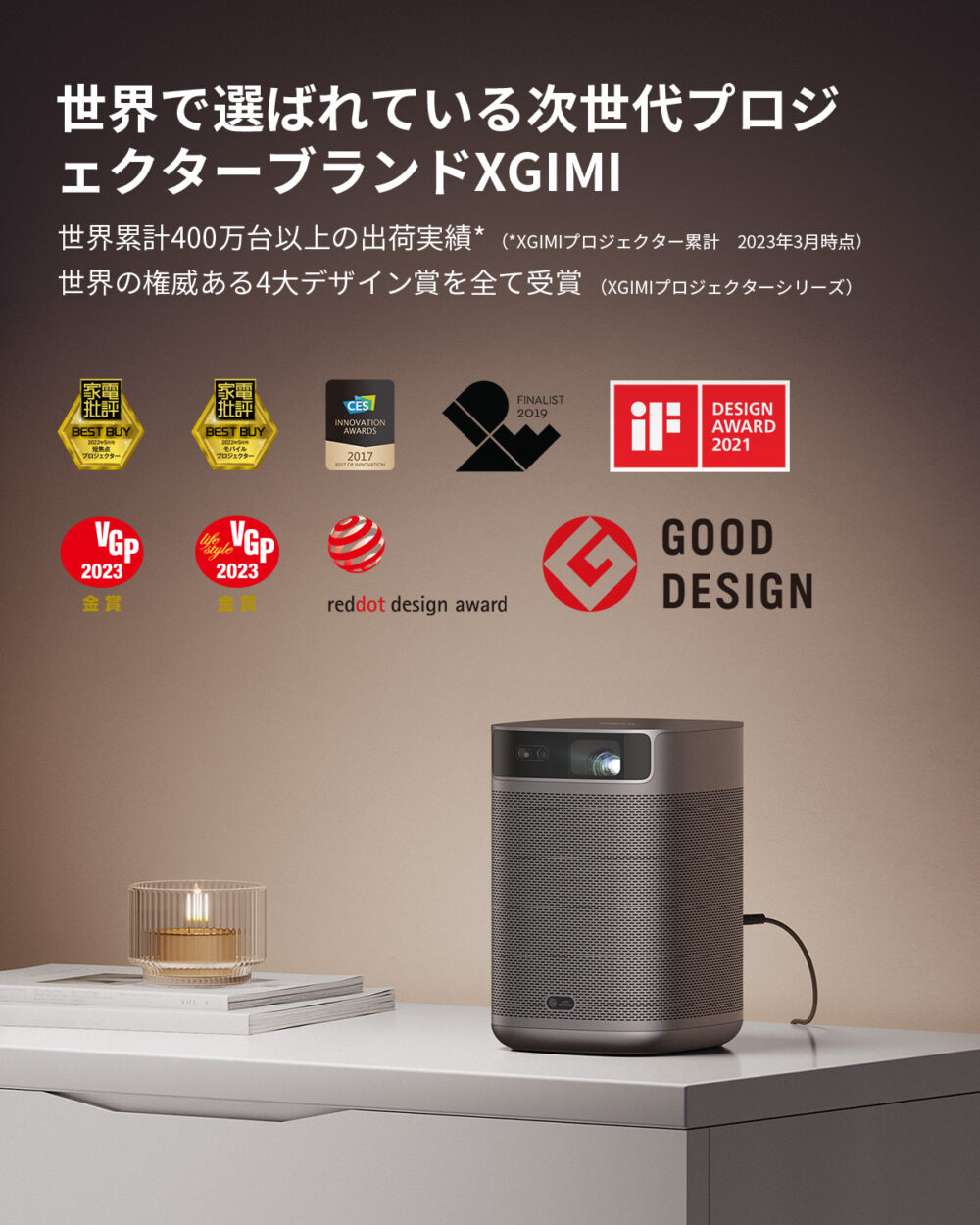 XGIMI MoGo 2 Pro スタンドセット 天井投影プロジェクターAndroidTV搭載 ホームプロジェクター小型プロジェクター 多角度プロジェクター台   ±120度軽々角度調整機能 自動台形補正 オートフォーカスアイプロテクション機能 - 画像 (2)