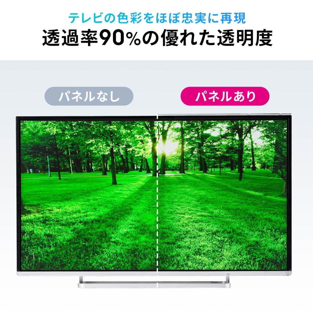 テレビ保護パネル テレビフィルター 65インチ キズ防止 厚み3mm 透過率90% 落下防止ベルト付き 光沢 液晶テレビ TV 65型 対応 アクリル製 カバー ガード 汚れ防止 - 画像 (4)