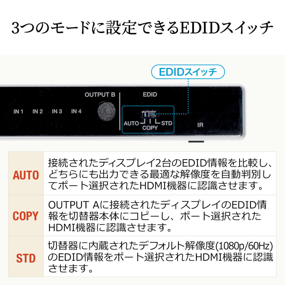 HDMI 切替器 4K 60Hz マトリックス機能 リモコン 4入力2出力 HDR HDCP2.2 光デジタル マトリクス PS5 PS4 Nintendo Switch - 画像 (13)