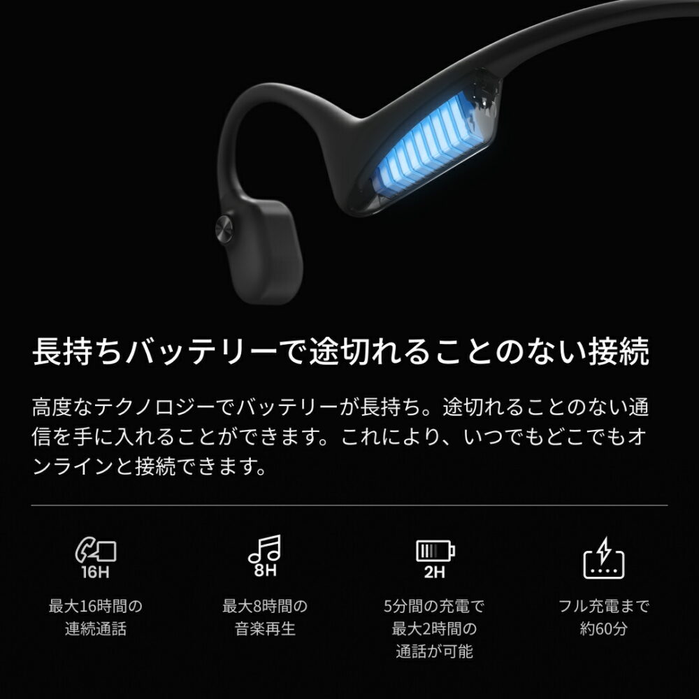 OpenComm2 Shokz(ショックス) ミュートボタンの追加 骨伝導ヘッドセット ワイヤレス ノイズキャンセリングイヤホン マイク付きイヤホン 通話 防塵防水 スレートグレイ ブラック 24ヶ月保証  公式ストア - 画像 (6)