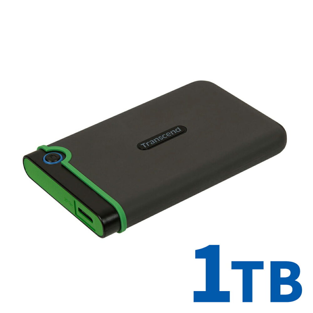 ポータブルHDD 1TB ハードディスク USB3.1  2.5インチ HDD 外付け 耐衝撃 3年保証 トランセンド 外付けHDD ポータブルハードディスク トランセンド Transcend